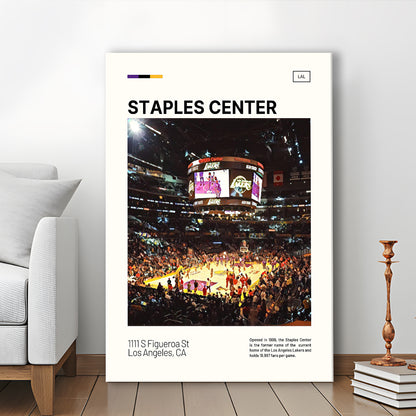 Staples Center Print, Los Angeles Lakers Stadium Canvas Art, Fan Gifts, Sport Art, Canvas Print Wall Art