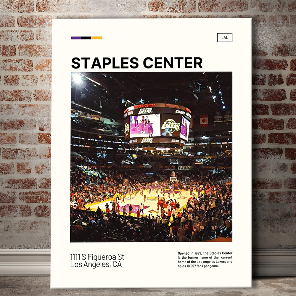 Staples Center Print, Los Angeles Lakers Stadium Canvas Art, Fan Gifts, Sport Art, Canvas Print Wall Art