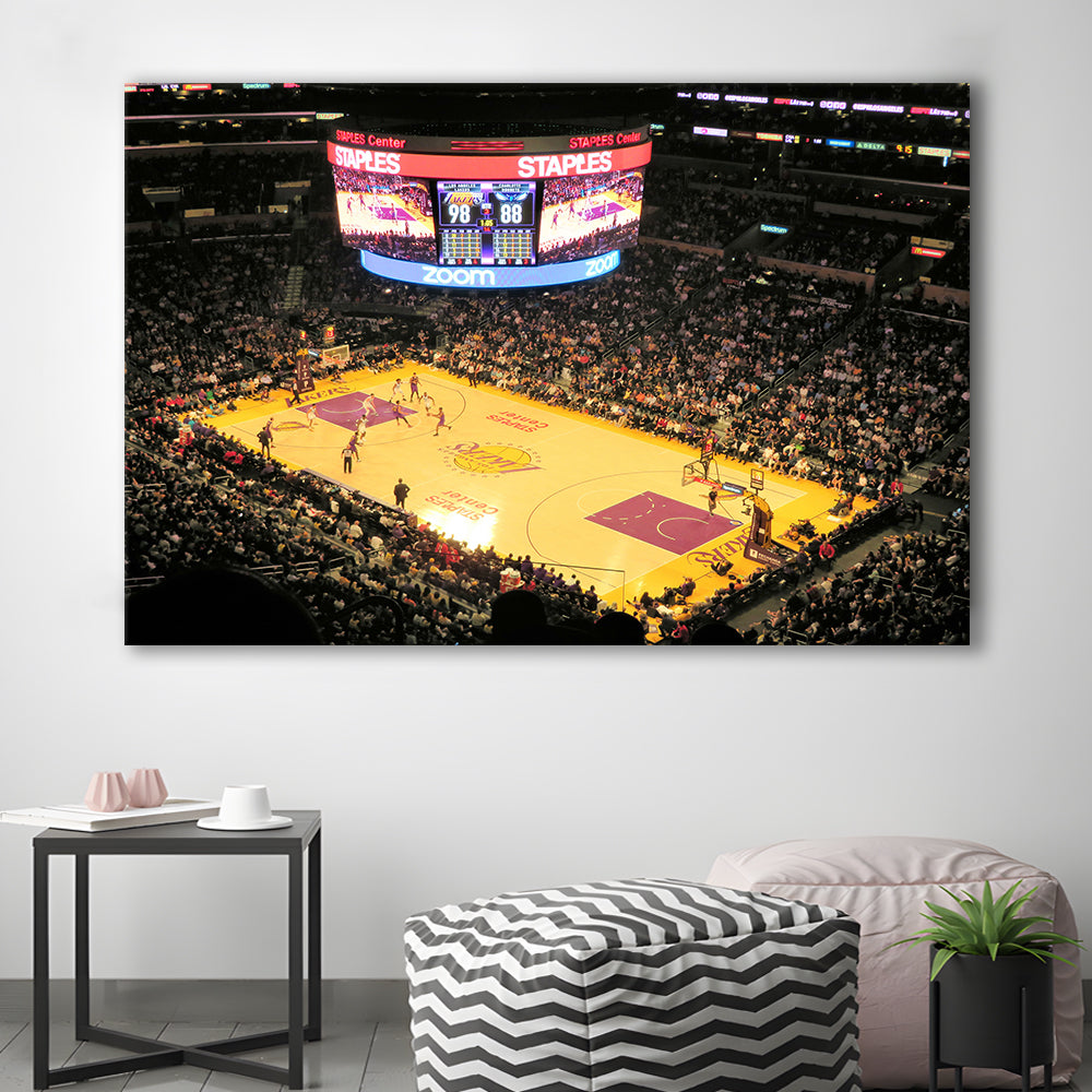 Staples Center in La, Stadium Canvas, Sport Art, Gift for him, Man Cave Decor, Art Print, Canvas Print Wall Art