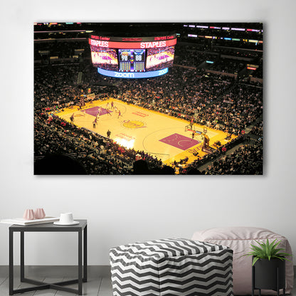 Staples Center in La, Stadium Canvas, Sport Art, Gift for him, Man Cave Decor, Art Print, Canvas Print Wall Art