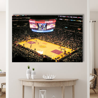 Staples Center in La, Stadium Canvas, Sport Art, Gift for him, Man Cave Decor, Art Print, Canvas Print Wall Art