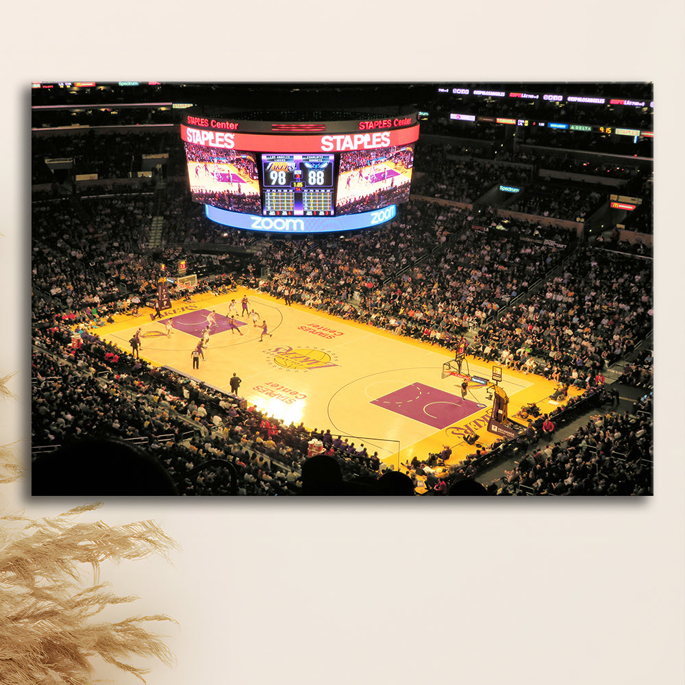 Staples Center in La, Stadium Canvas, Sport Art, Gift for him, Man Cave Decor, Art Print, Canvas Print Wall Art