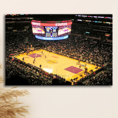 Staples Center in La, Stadium Canvas, Sport Art, Gift for him, Man Cave Decor, Art Print, Canvas Print Wall Art