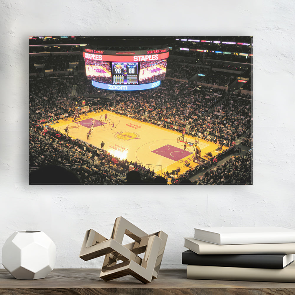 Staples Center in La, Stadium Canvas, Sport Art, Gift for him, Man Cave Decor, Art Print, Canvas Print Wall Art