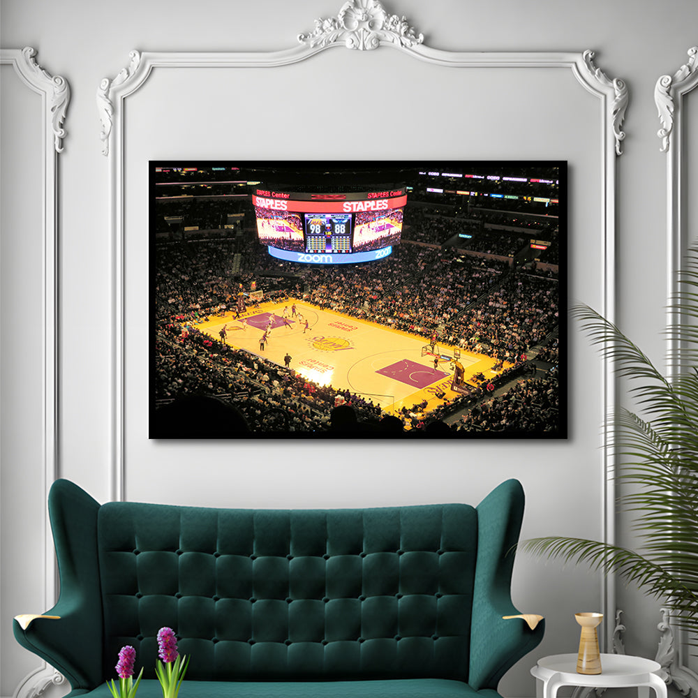 Staples Center in La, Stadium Canvas, Sport Art, Gift for him, Framed Art Print Wall Decor, Picture Framed