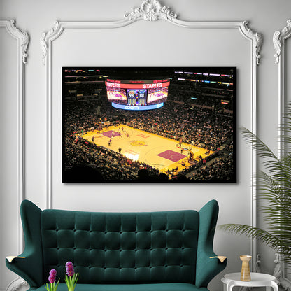 Staples Center in La, Stadium Canvas, Sport Art, Gift for him, Framed Art Print Wall Decor, Picture Framed