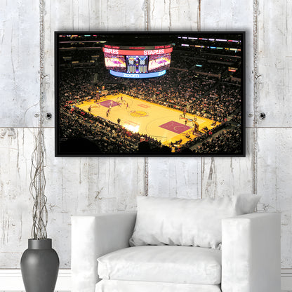 Staples Center in La, Stadium Canvas, Sport Art, Framed Canvas Print Wall Art, Floating Frame