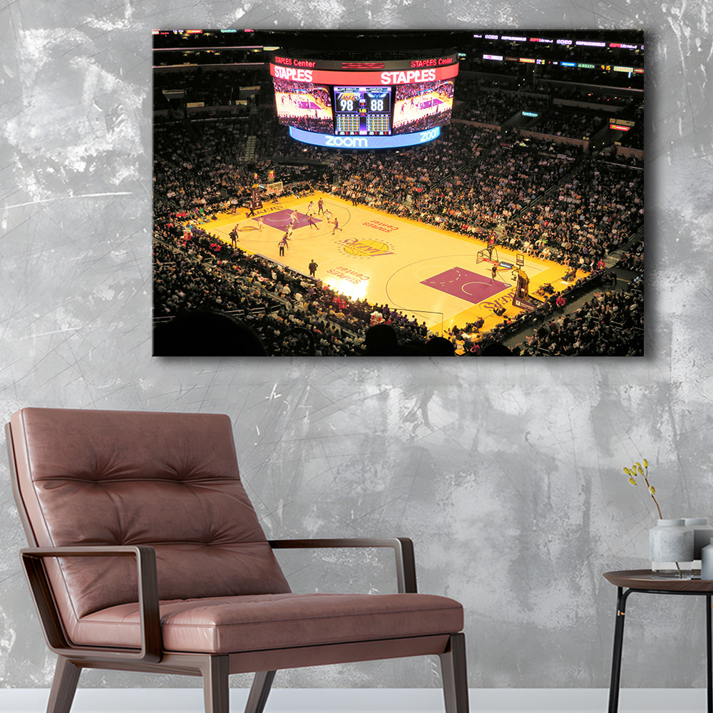 Staples Center in La, Stadium Canvas, Sport Art, Gift for him, Man Cave Decor, Art Print, Canvas Print Wall Art