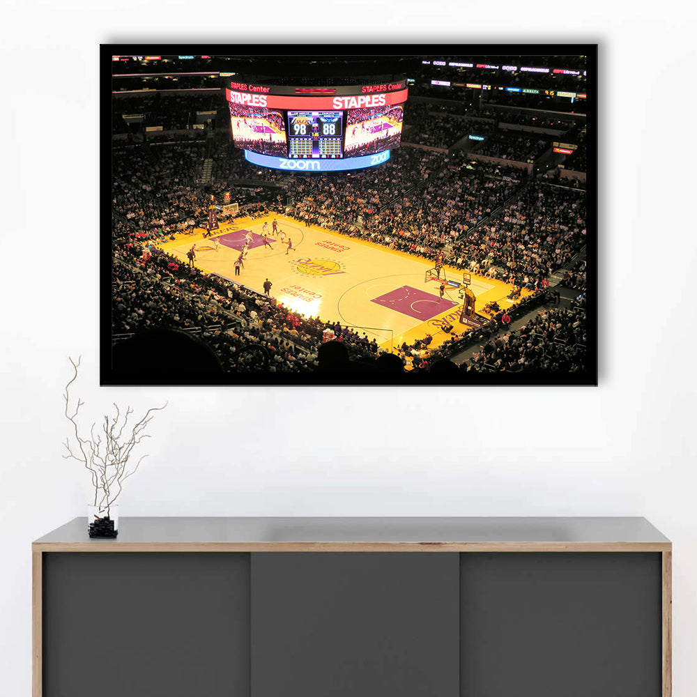 Staples Center in La, Stadium Canvas, Sport Art, Gift for him, Framed Art Print Wall Decor, Picture Framed