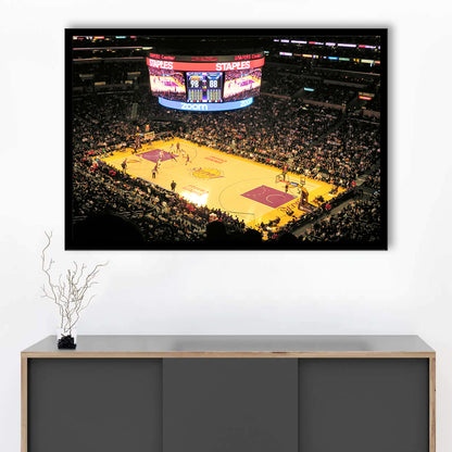 Staples Center in La, Stadium Canvas, Sport Art, Gift for him, Framed Art Print Wall Decor, Picture Framed
