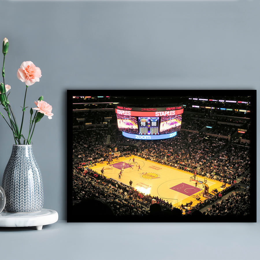 Staples Center in La, Stadium Canvas, Sport Art, Gift for him, Framed Art Print Wall Decor, Picture Framed