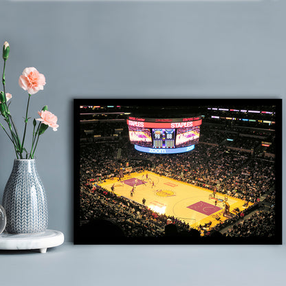 Staples Center in La, Stadium Canvas, Sport Art, Gift for him, Framed Art Print Wall Decor, Picture Framed