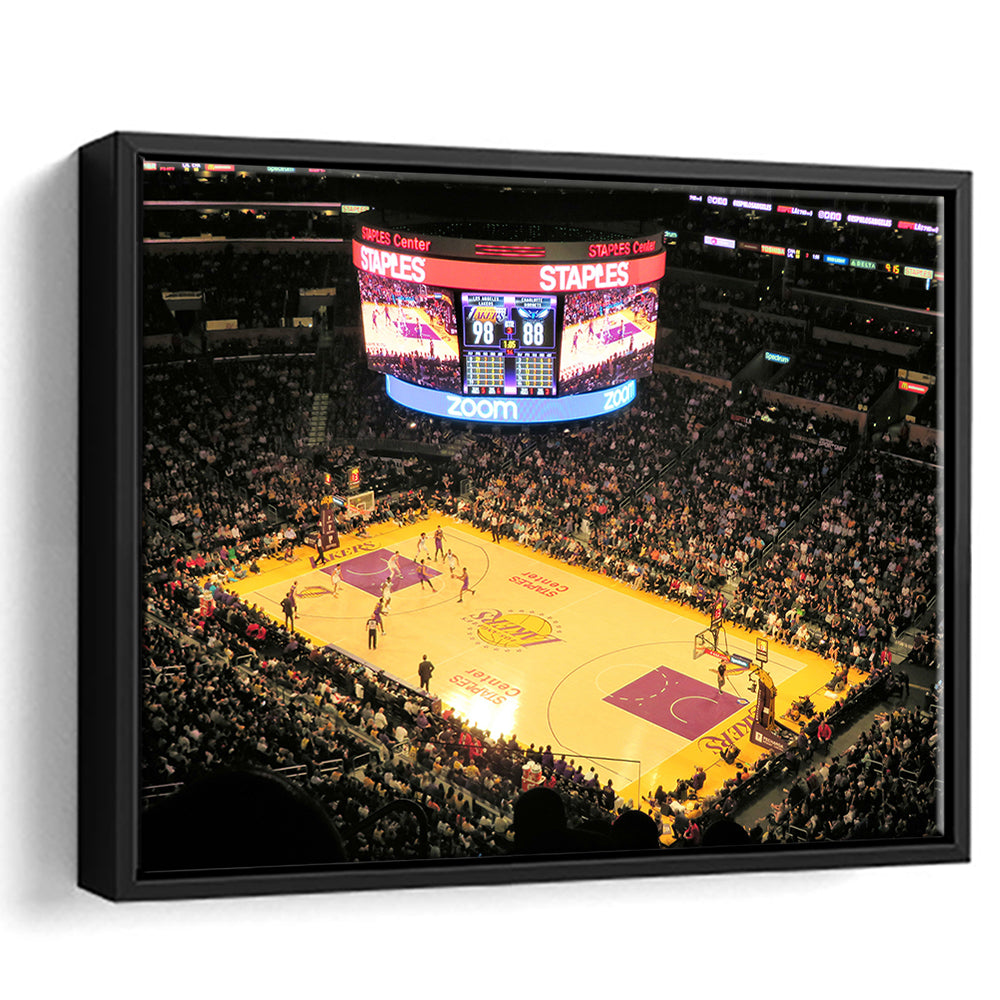 Staples Center in La, Stadium Canvas, Sport Art, Framed Canvas Print Wall Art, Floating Frame