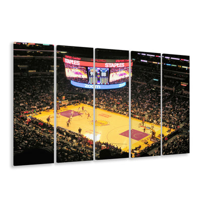 Staples Center in La, Stadium Canvas, Sport Art, 5 Panel B, Extra Large Canvas, Canvas Print Wall Art