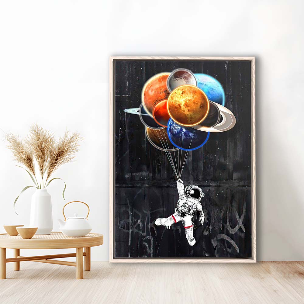 Stars The Limit, Neon Sign Effect, Framed Canvas Print, Floating Frame, Luxury Wall Art Decor