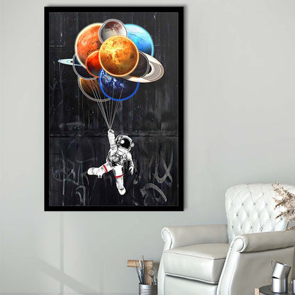 Stars The Limit, Neon Sign Effect, Framed Art Print, Picture Framed Wall Art Decor