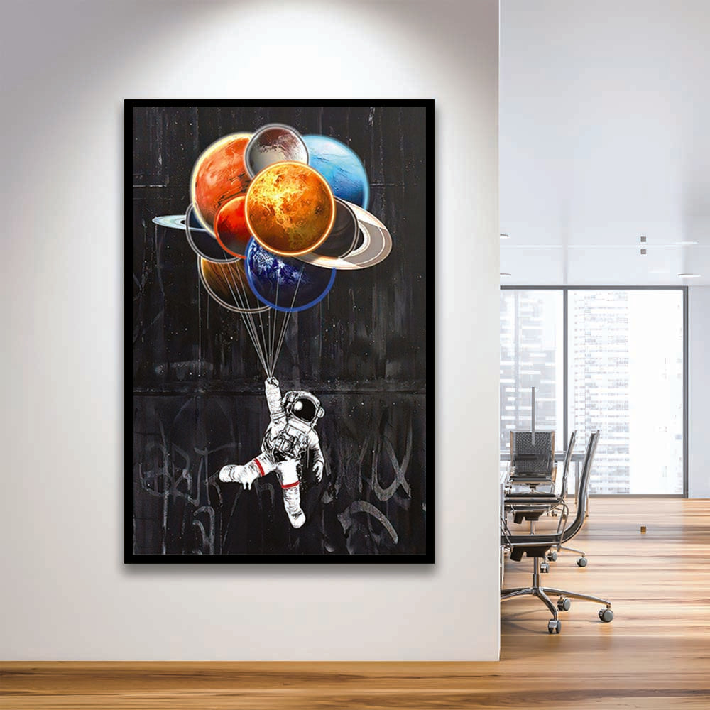 Stars The Limit, Neon Sign Effect, Framed Art Print, Picture Framed Wall Art Decor