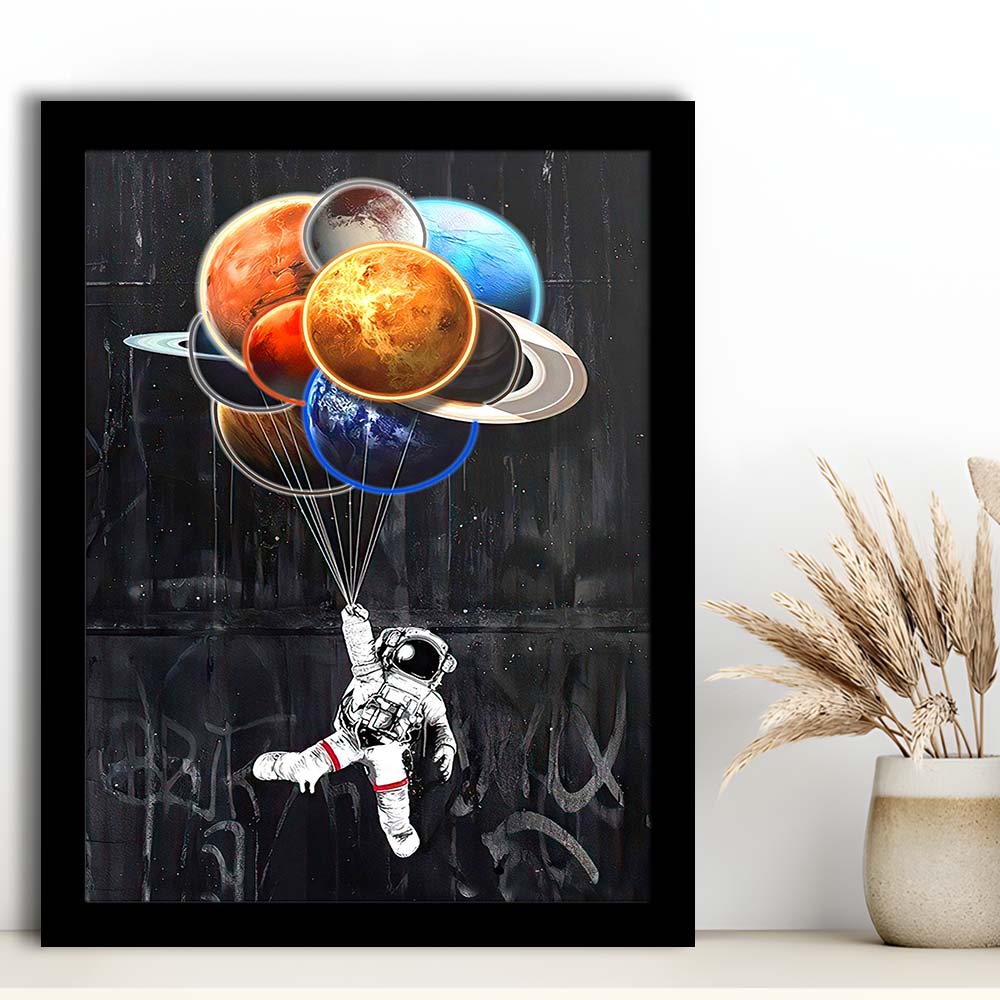 Stars The Limit, Neon Sign Effect, Framed Art Print, Picture Framed Wall Art Decor