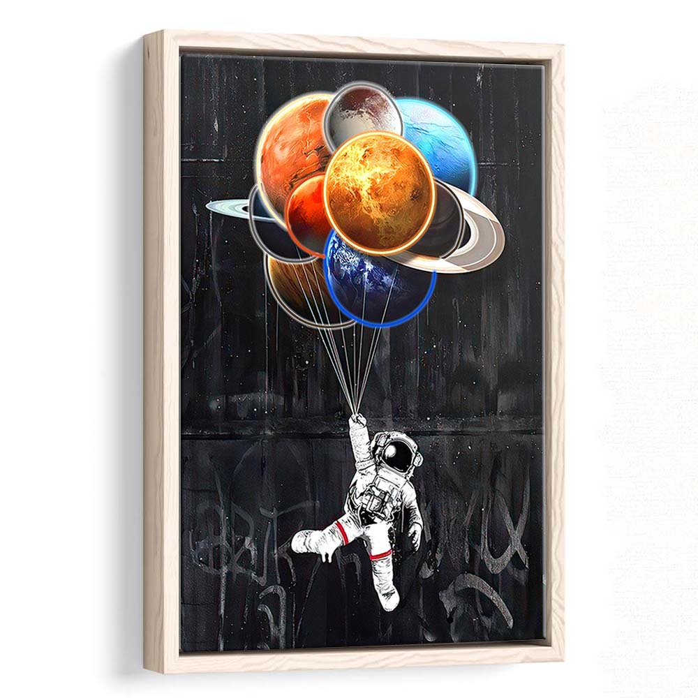 Stars The Limit, Neon Sign Effect, Framed Canvas Print, Floating Frame, Luxury Wall Art Decor