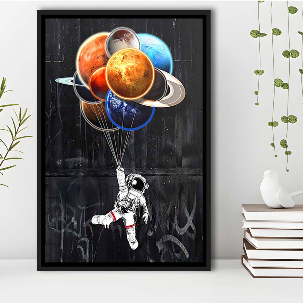 Stars The Limit, Neon Sign Effect, Framed Canvas Print, Floating Frame, Luxury Wall Art Decor