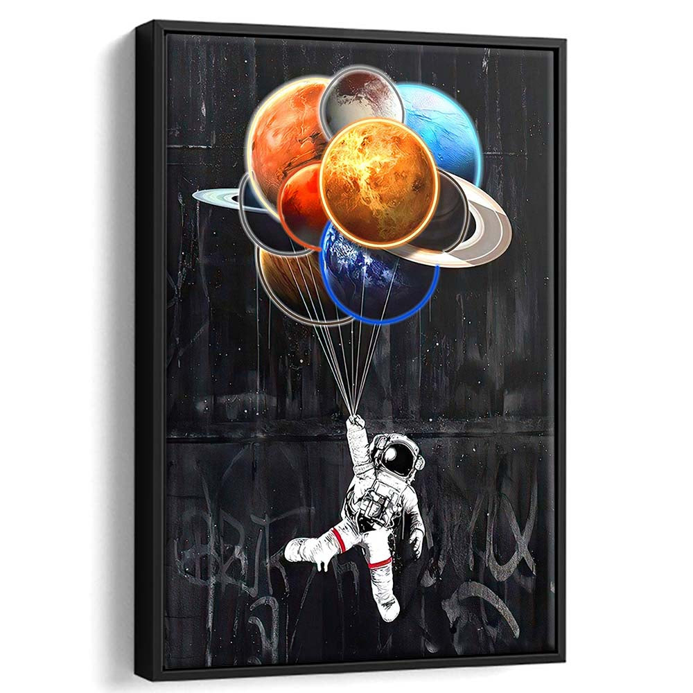 Stars The Limit, Neon Sign Effect, Framed Canvas Print, Floating Frame, Luxury Wall Art Decor