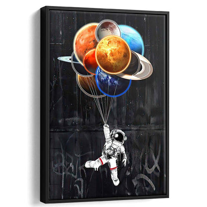 Stars The Limit, Neon Sign Effect, Framed Canvas Print, Floating Frame, Luxury Wall Art Decor