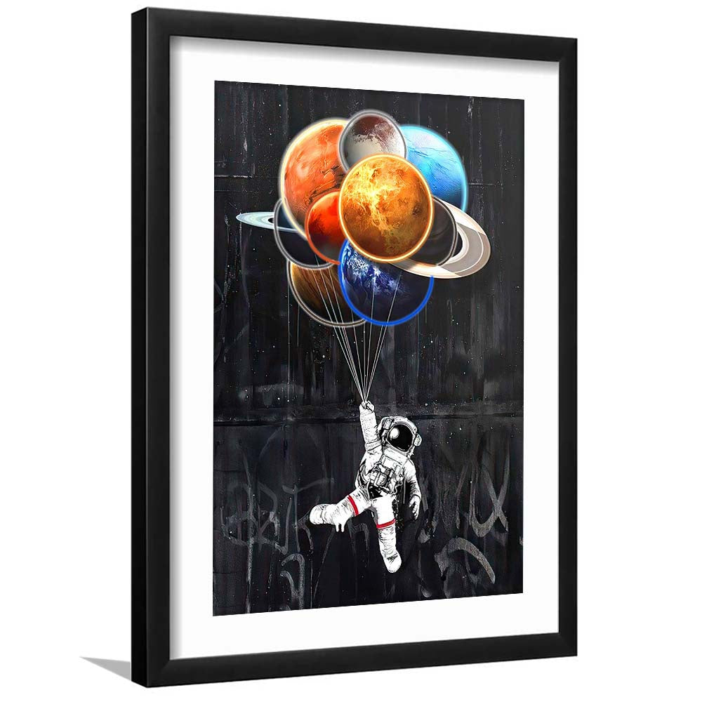 Stars The Limit, Neon Sign Effect, Framed Art Print, Luxury Pictures Framed, White Border