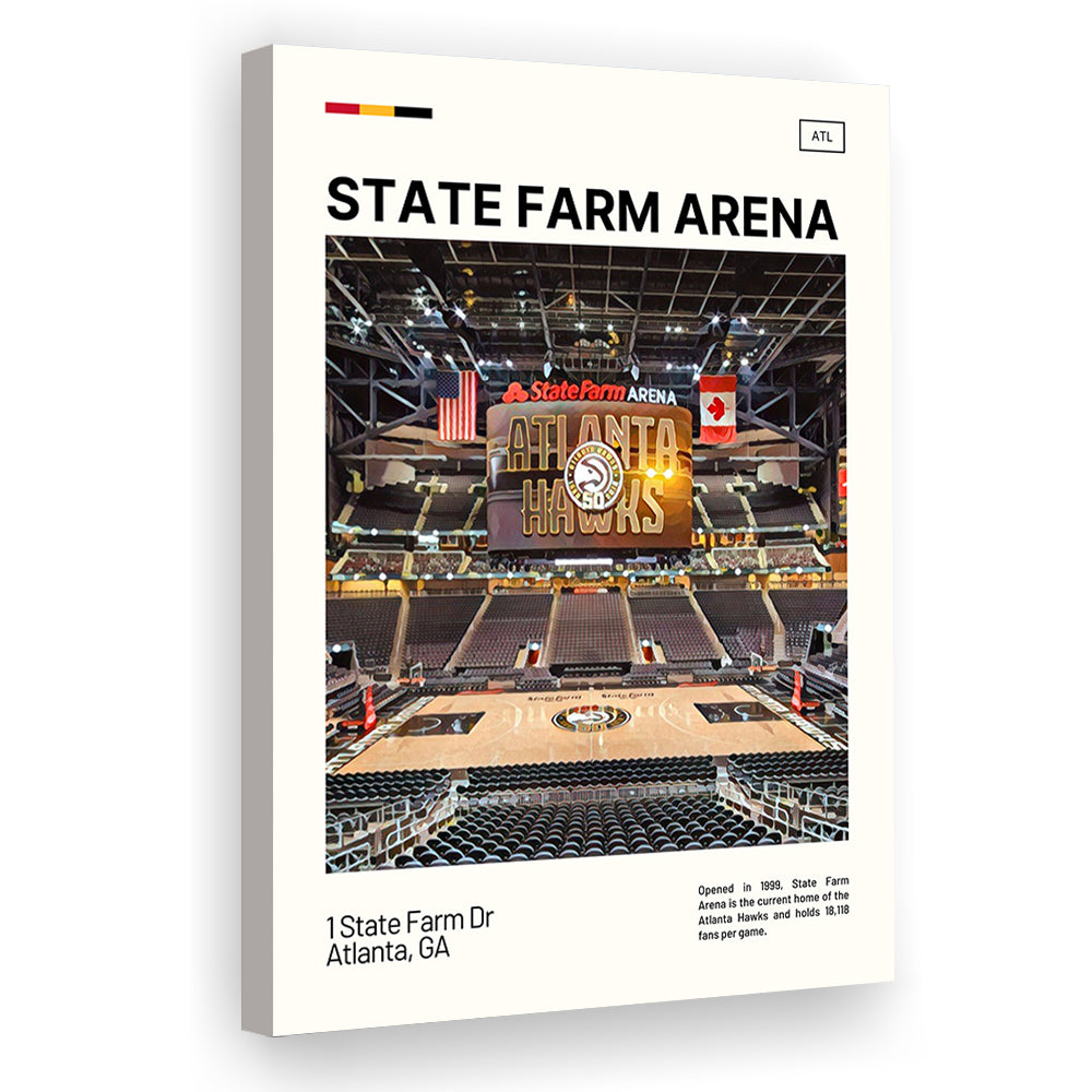 State Farm Arena Print, Atlanta Hawks Stadium Canvas Art, Fan Gifts, Sport Art, Canvas Print Wall Art