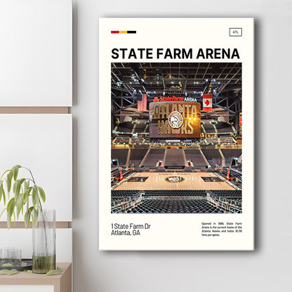 State Farm Arena Print, Atlanta Hawks Stadium Canvas Art, Fan Gifts, Sport Art, Canvas Print Wall Art