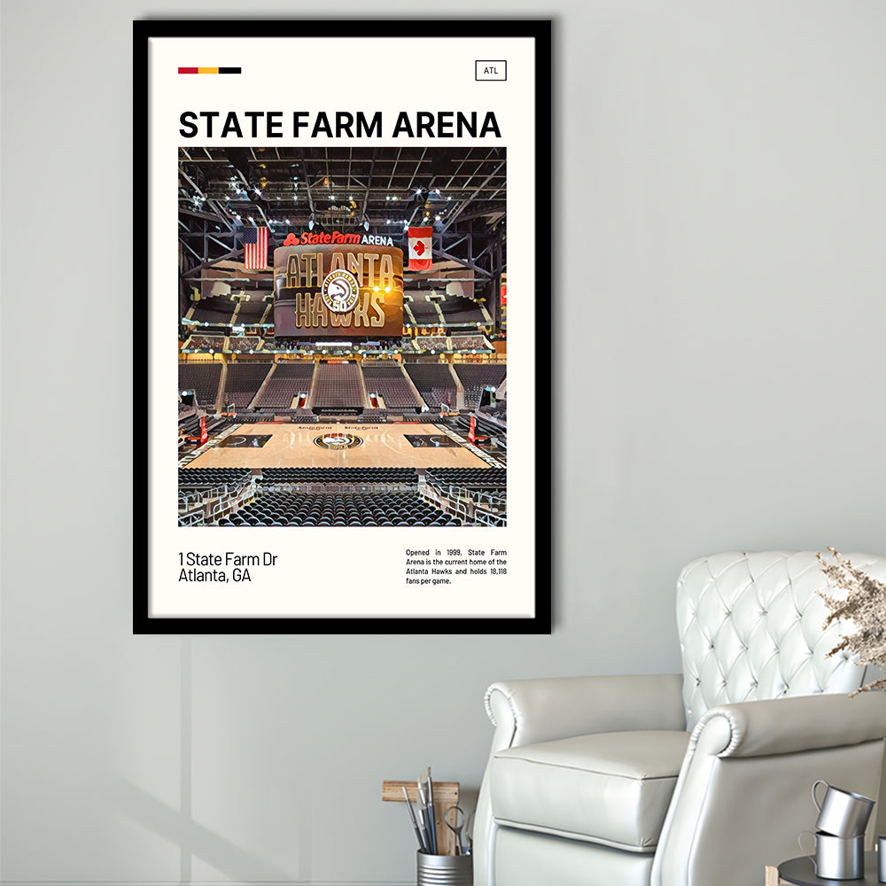 State Farm Arena Print, Atlanta Hawks Stadium Art, Gifts for him, Sport Art, Framed Art Print Wall Decor