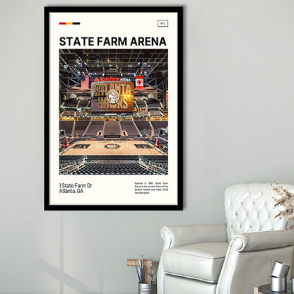 State Farm Arena Print, Atlanta Hawks Stadium Art, Gifts for him, Sport Art, Framed Art Print Wall Decor