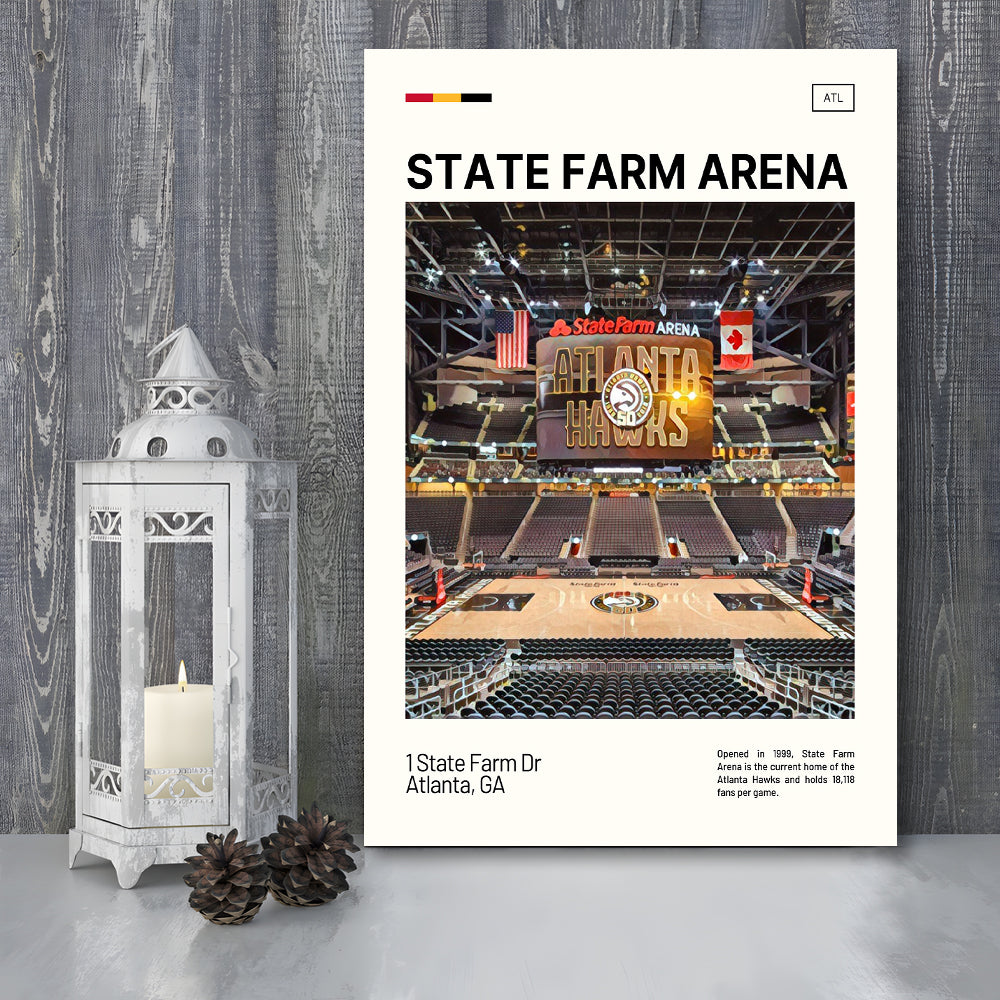 State Farm Arena Print, Atlanta Hawks Stadium Canvas Art, Fan Gifts, Sport Art, Canvas Print Wall Art
