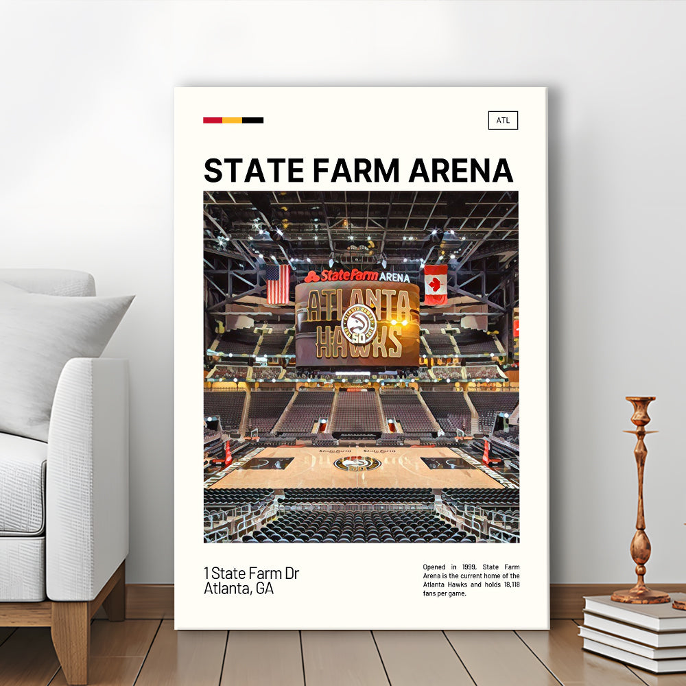 State Farm Arena Print, Atlanta Hawks Stadium Canvas Art, Fan Gifts, Sport Art, Canvas Print Wall Art