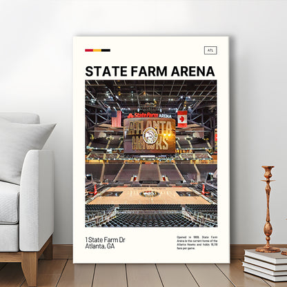 State Farm Arena Print, Atlanta Hawks Stadium Canvas Art, Fan Gifts, Sport Art, Canvas Print Wall Art