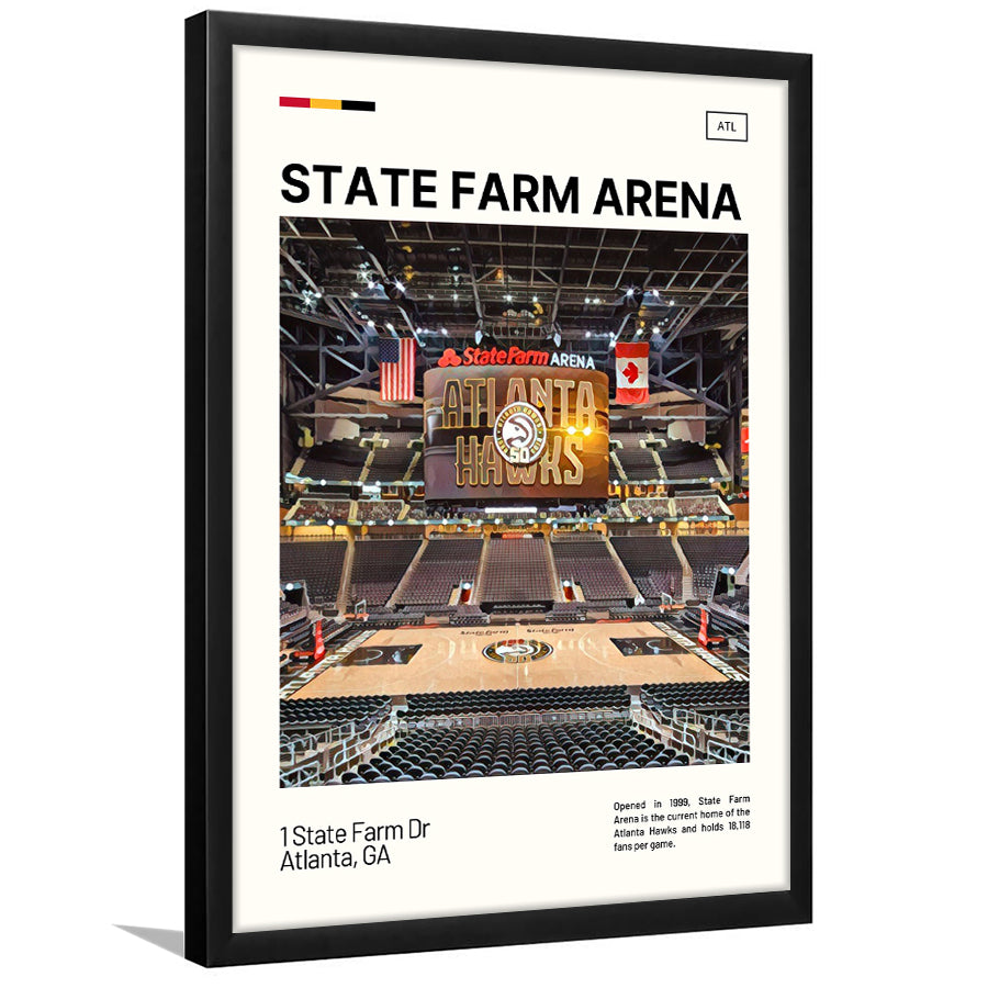 State Farm Arena Print, Atlanta Hawks Stadium Art, Gifts for him, Sport Art, Framed Art Print Wall Decor
