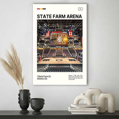State Farm Arena Print, Atlanta Hawks Stadium Canvas Art, Fan Gifts, Sport Art, Canvas Print Wall Art
