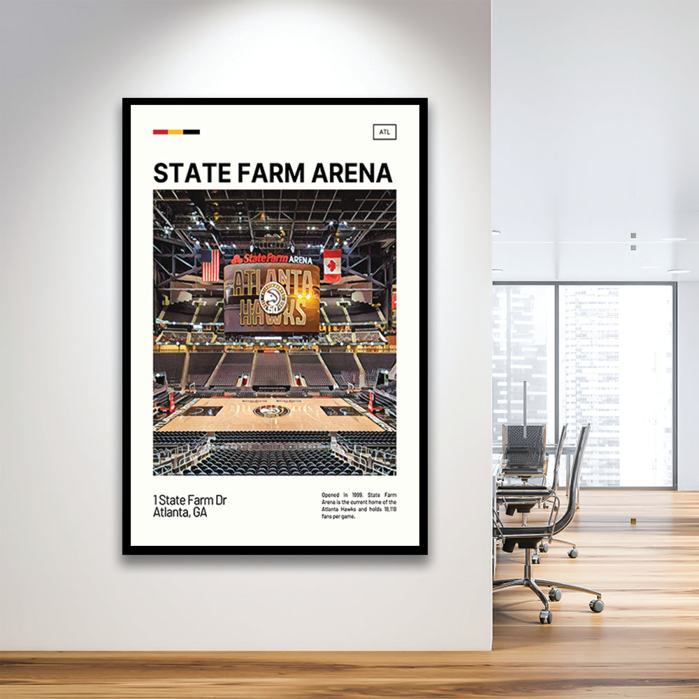 State Farm Arena Print, Atlanta Hawks Stadium Art, Gifts for him, Sport Art, Framed Art Print Wall Decor