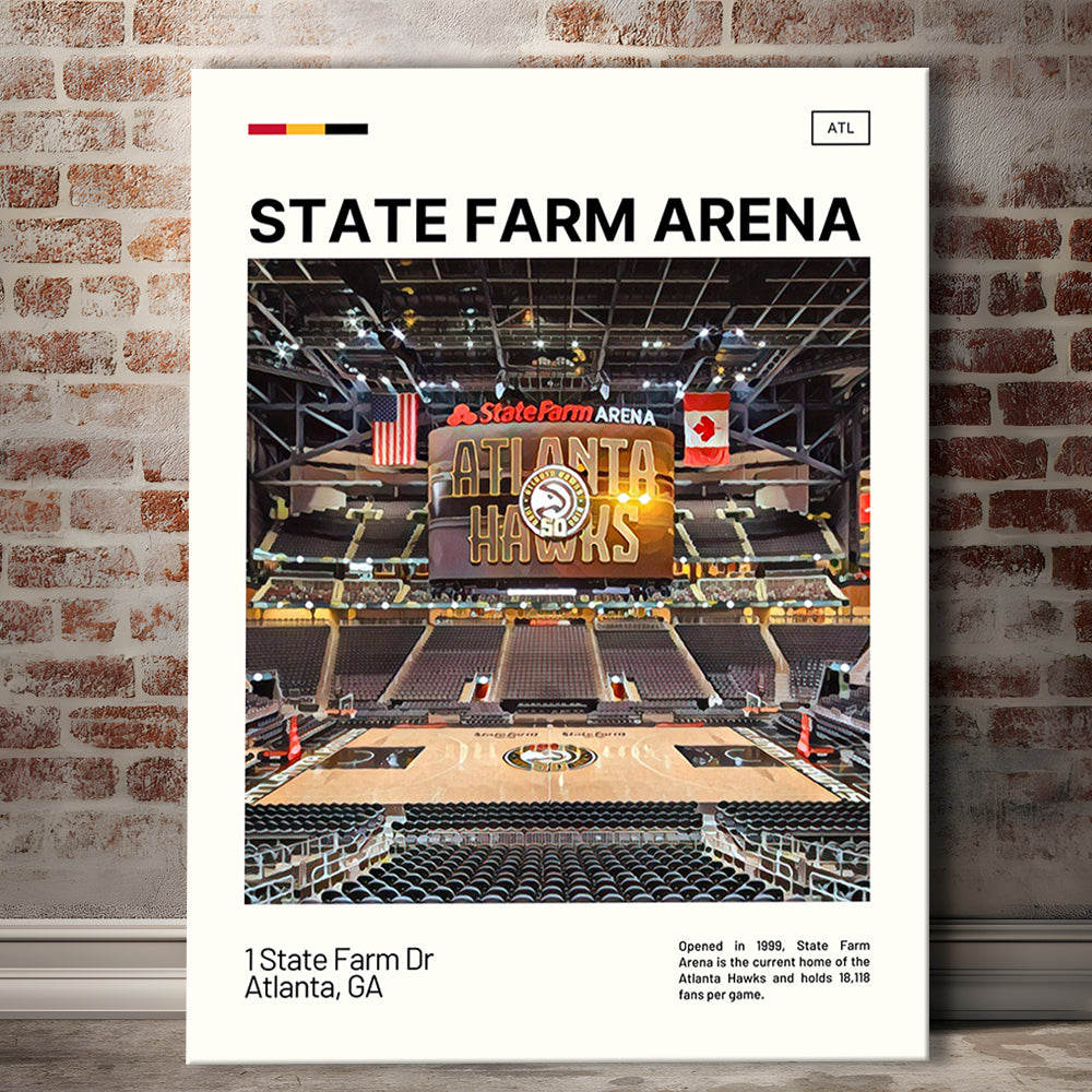 State Farm Arena Print, Atlanta Hawks Stadium Canvas Art, Fan Gifts, Sport Art, Canvas Print Wall Art