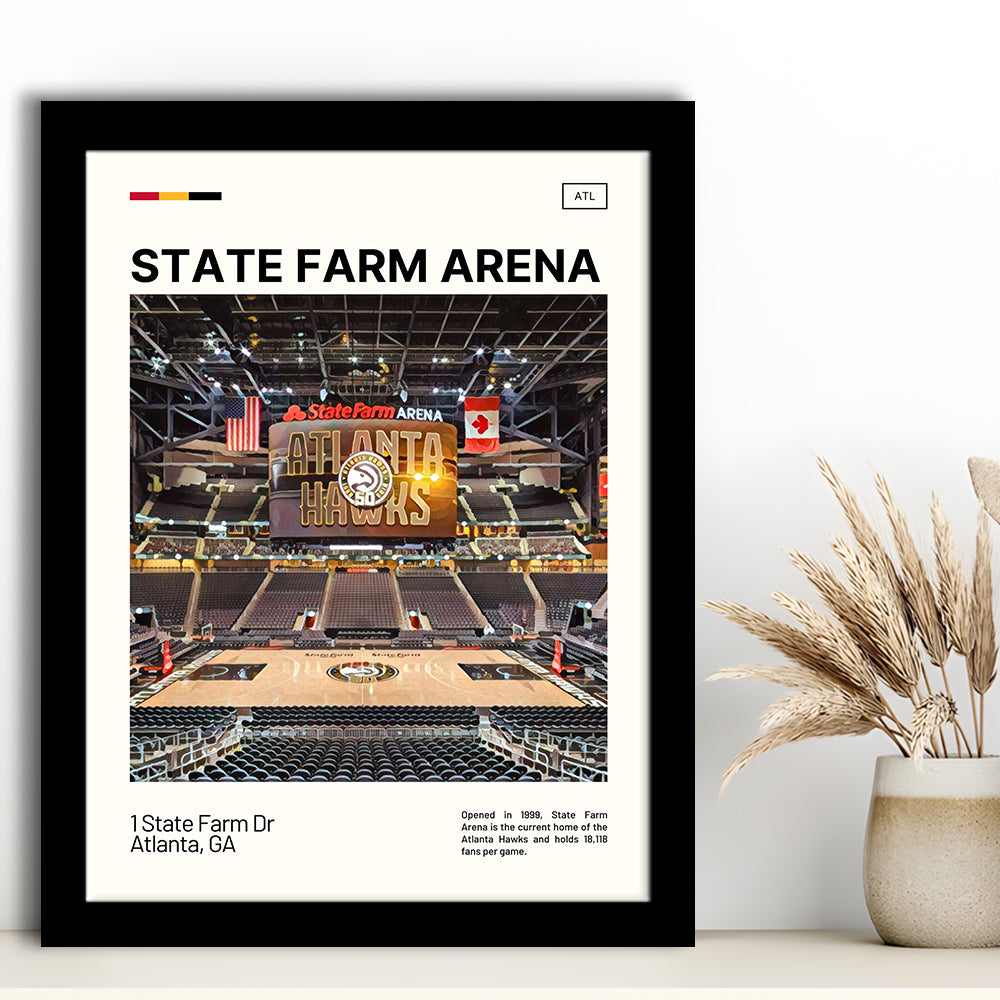 State Farm Arena Print, Atlanta Hawks Stadium Art, Gifts for him, Sport Art, Framed Art Print Wall Decor