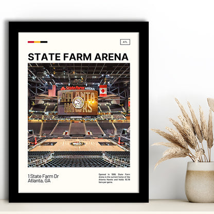State Farm Arena Print, Atlanta Hawks Stadium Art, Gifts for him, Sport Art, Framed Art Print Wall Decor