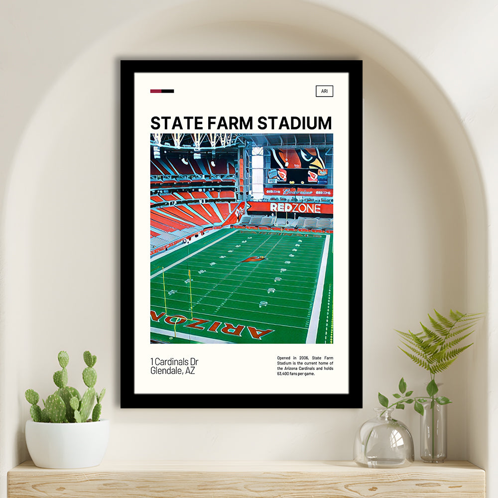 State Farm Stadium Print, Arizona Cardinals Stadium Art, Gifts for him, Sport Art, Framed Art Print Wall Decor