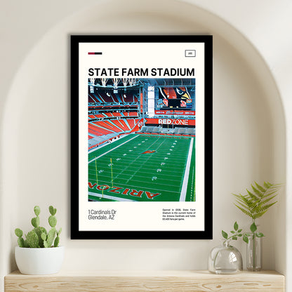 State Farm Stadium Print, Arizona Cardinals Stadium Art, Gifts for him, Sport Art, Framed Art Print Wall Decor