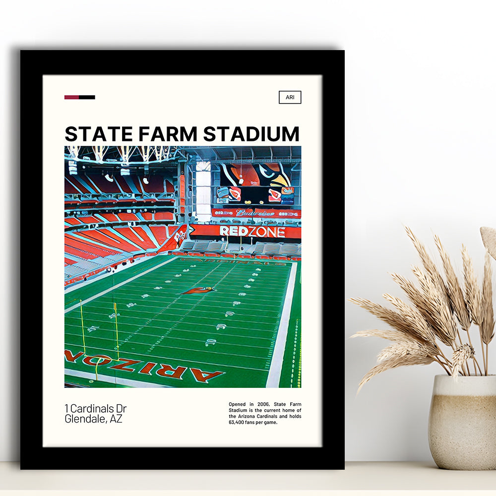 State Farm Stadium Print, Arizona Cardinals Stadium Art, Gifts for him, Sport Art, Framed Art Print Wall Decor