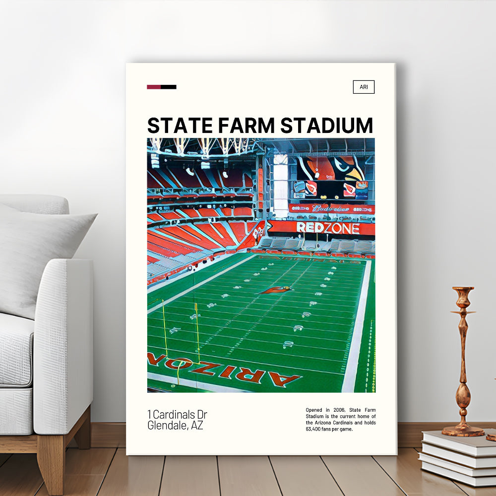 State Farm Stadium Print, Arizona Cardinals Stadium Canvas Art, Fan Gifts, Sport Art, Canvas Print Wall Art