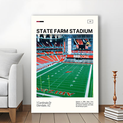 State Farm Stadium Print, Arizona Cardinals Stadium Canvas Art, Fan Gifts, Sport Art, Canvas Print Wall Art