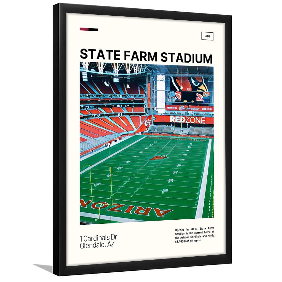 State Farm Stadium Print, Arizona Cardinals Stadium Art, Gifts for him, Sport Art, Framed Art Print Wall Decor
