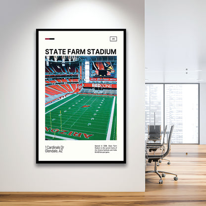 State Farm Stadium Print, Arizona Cardinals Stadium Art, Gifts for him, Sport Art, Framed Art Print Wall Decor