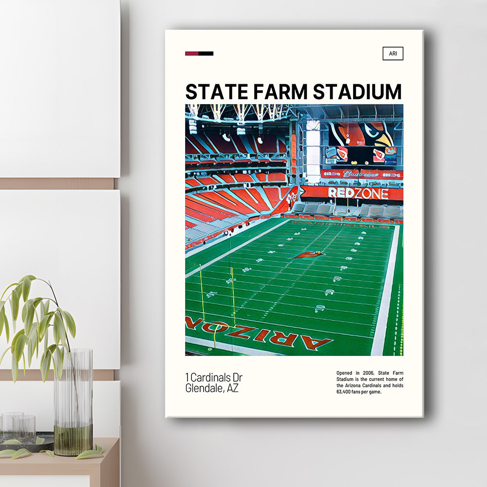 State Farm Stadium Print, Arizona Cardinals Stadium Canvas Art, Fan Gifts, Sport Art, Canvas Print Wall Art