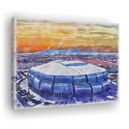 State Farm Painting Stadium Watercolor, Atlanta Georgia Watercolor, Sport Art, Gifts for him, Canvas Print Wall Art