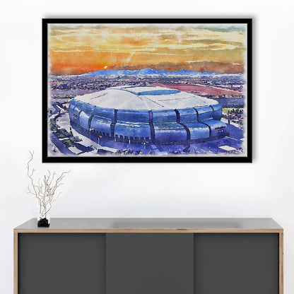 State Farm Painting Stadium Watercolor, Atlanta Georgia Watercolor, Sport Gift Art, Framed Art Print Wall Decor